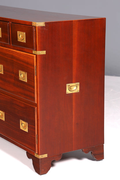 Beeindruckendes Maritim Sideboard Englische Schiffs Kommode Englisch Antik Schrank Military Chest
