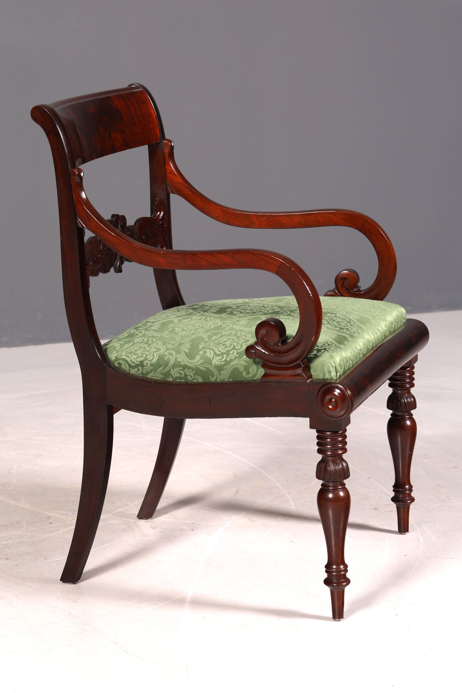 Wunderschöner Englischer Stuhl UK Küchenstuhl Antik Mahagoni Sekretär Stuhl Polsterstuhl 1 von 2