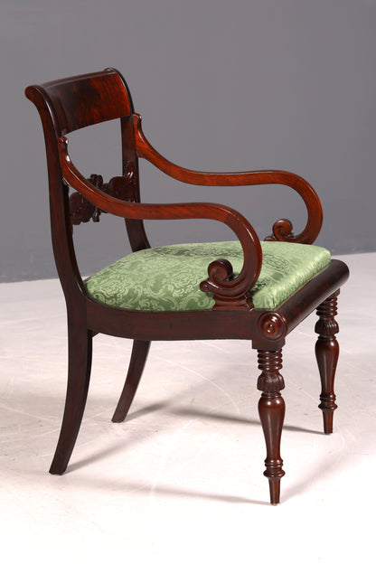 Wunderschöner Englischer Stuhl UK Küchenstuhl Antik Mahagoni Sekretär Stuhl Polsterstuhl 1 von 2