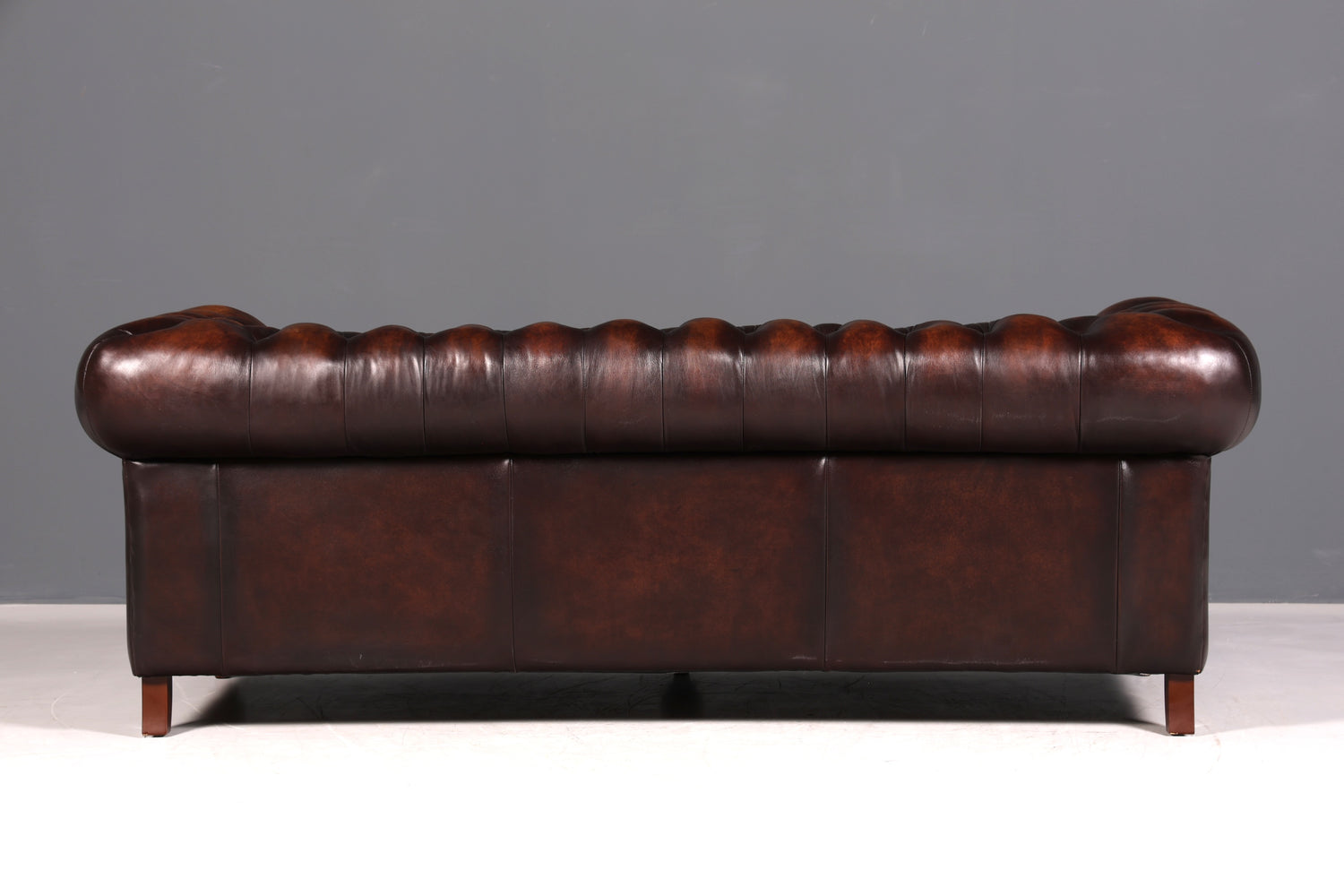 F965 Finish cm Wunderschönes Original Chesterfield 2er Sofa Englisch Oxblood Leder 2- Sitzer Couch