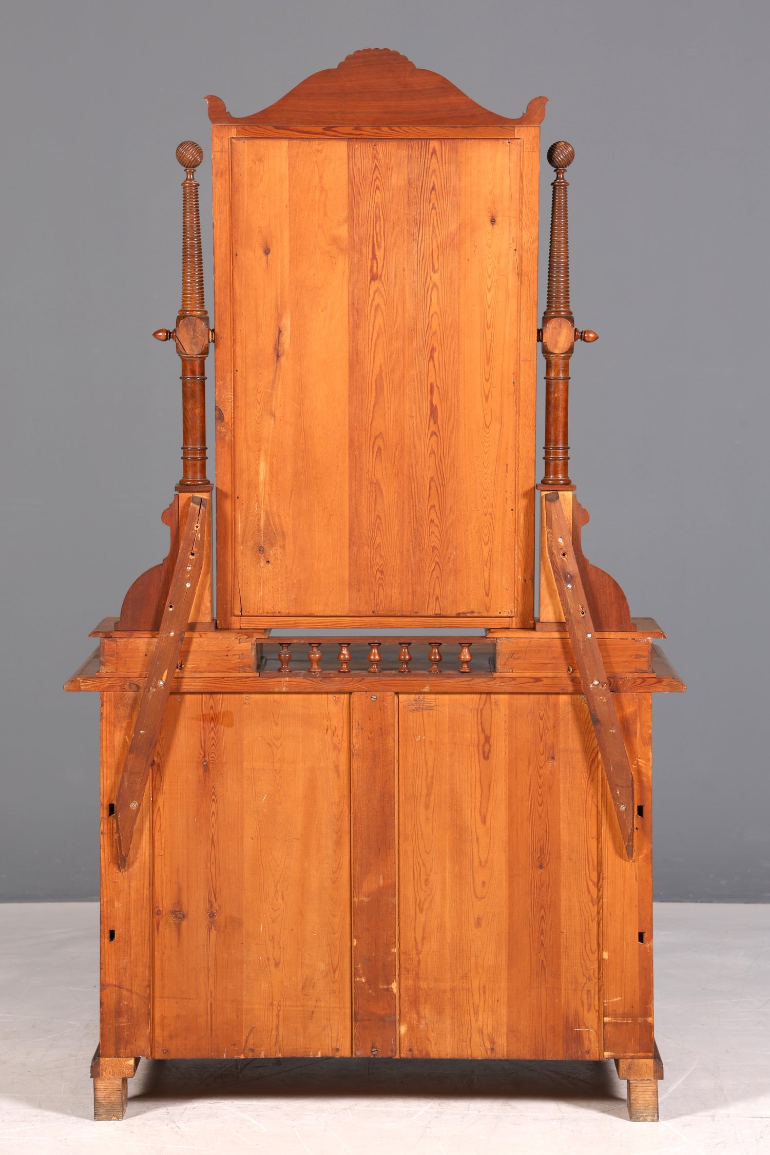 F972 Finish cm Traumhafte Louis Philippe Kommode mit Spiegelaufsatz Gründerzeit Holz Schrank Antik Flurschrank um 1880