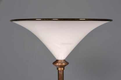 Beautiful Italian floor lamp by Barovier &amp;amp; Toso, Murano glass lampshade, uplighter, floor lamp, 1 of 2