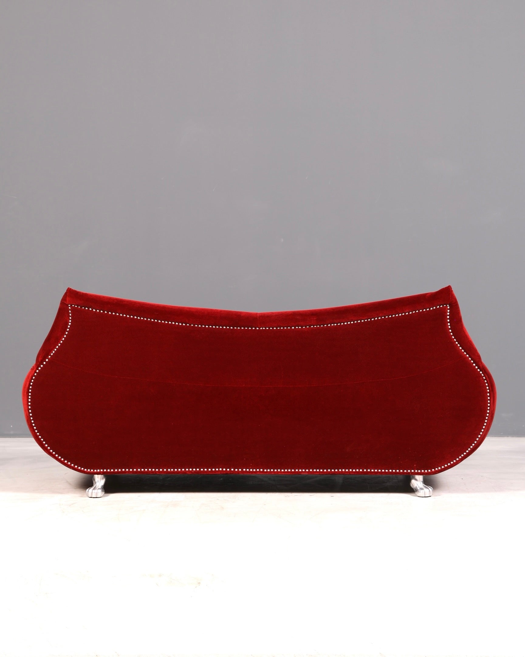 Opulentes Bretz Gaudi Rotes Samtsofa Designer Couch 3-Sitzer Sofa Barock Bordeaux Samt