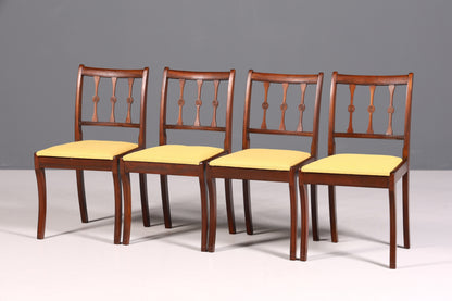 4x Edle Englische Stühle Englisch Dining Chairs Antik 60s Küchenstühle Stuhlset Esszimmer Stühle