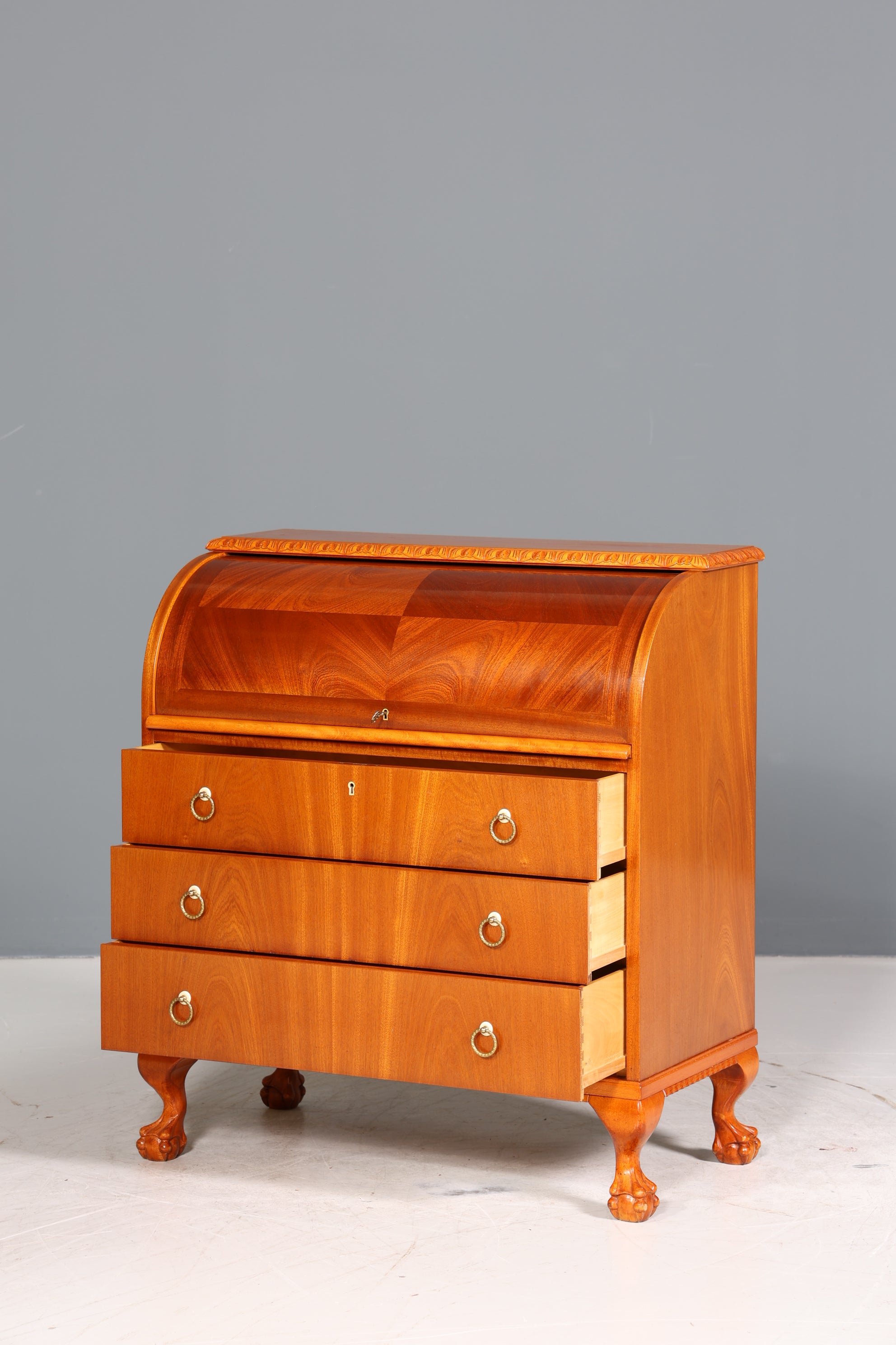 Traumhafter Rollladen Sekretär um 1930 Büro Kommode echt Holz Barock Stil Schreibtisch Bürokommode