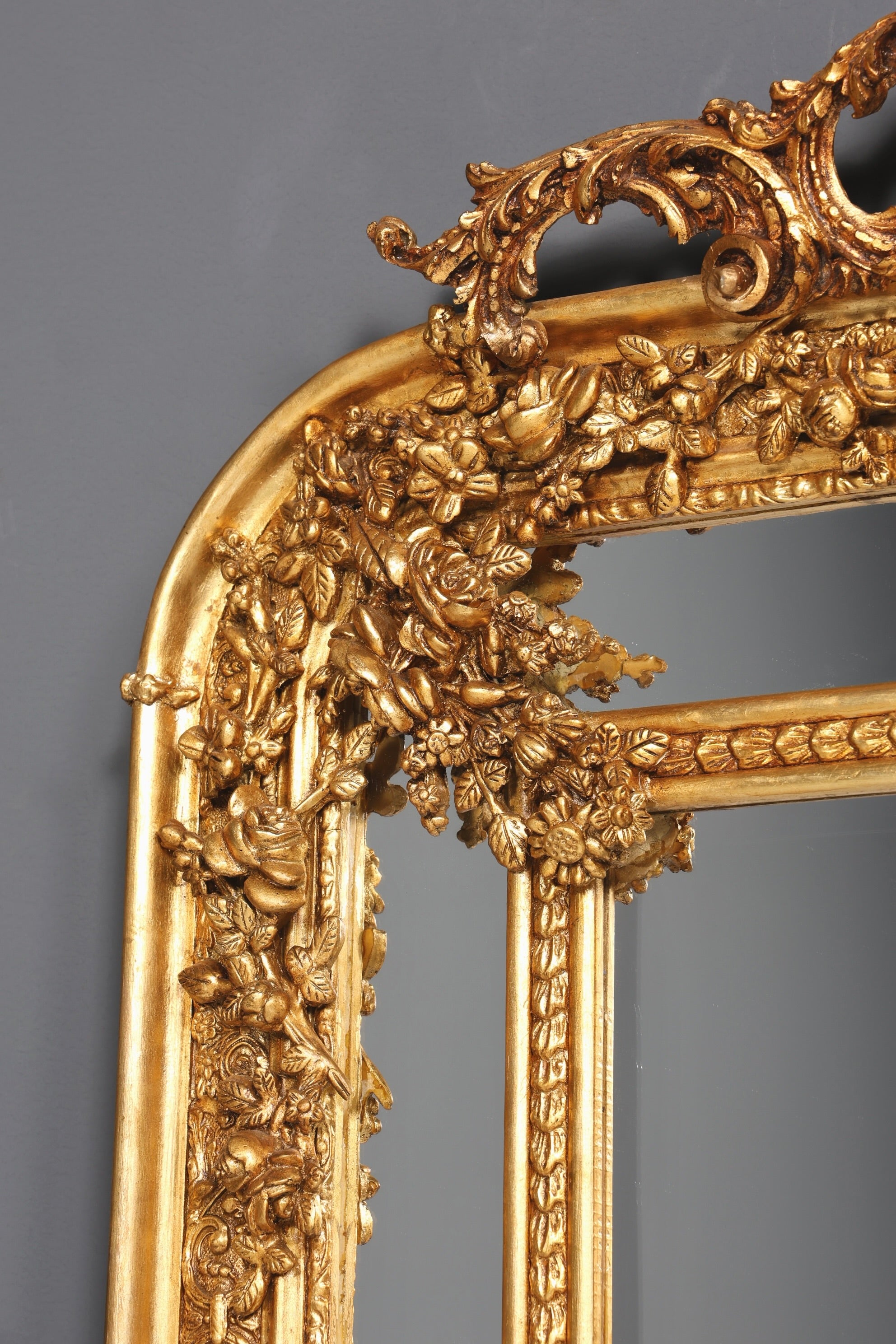 Aussergewöhnlicher Prunk Barock Stil Standspiegel Antik Stil Gold Ornament Flurspiegel Spiegel