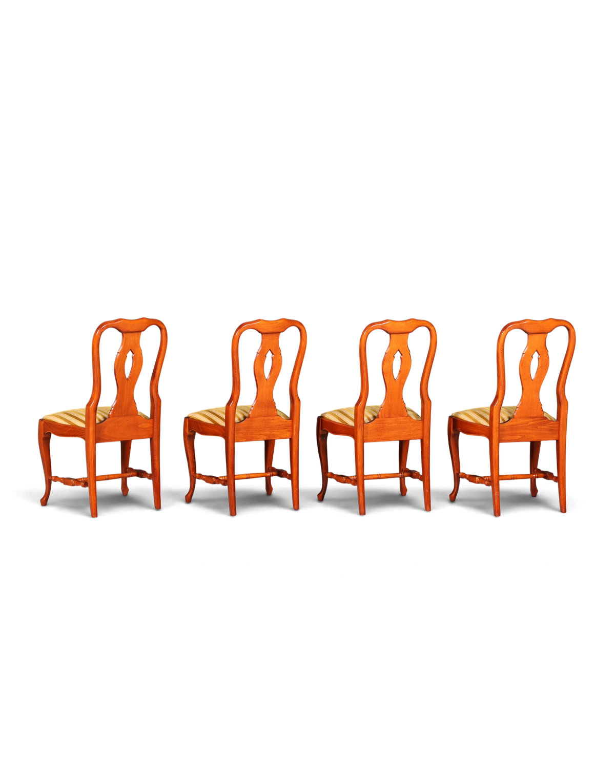 4x Wunderschöne Chippendale Stühle Barock Stil Stuhlset Polsterstuhl Set Englisch Küchenstühle Esszimmer Stühle