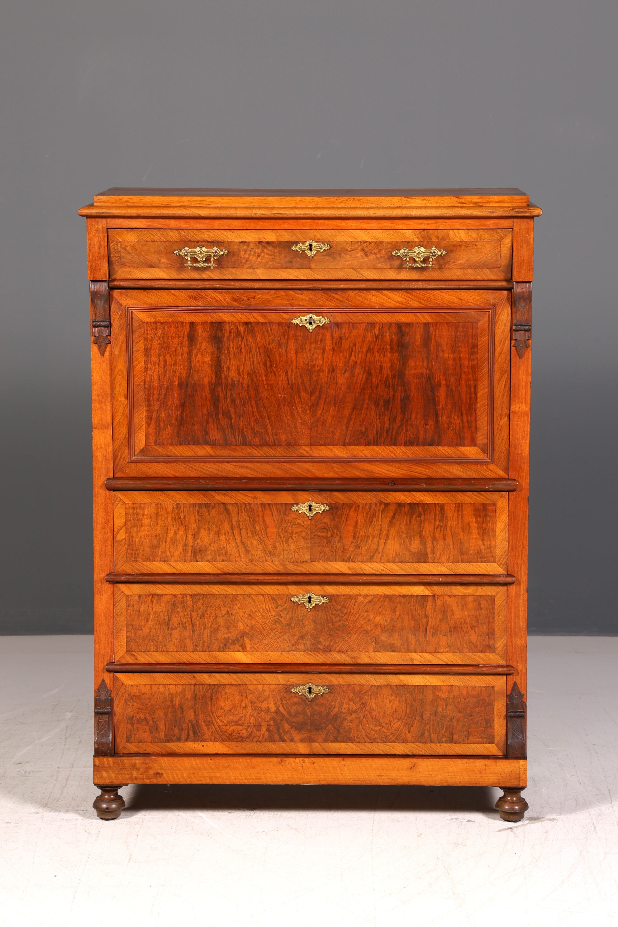 Wunderschöner Gründerzeit Sekretär Kommode Jugendstil Schubladenkommode Antik Vertiko Massiv Holz um 1890