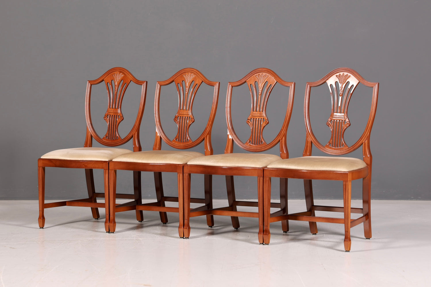 Noble Set of 4 English Chairs Hepplewhite Style Dining Chairs Antique Dining Chairs Kitchen Chairs Chair Set Vintage