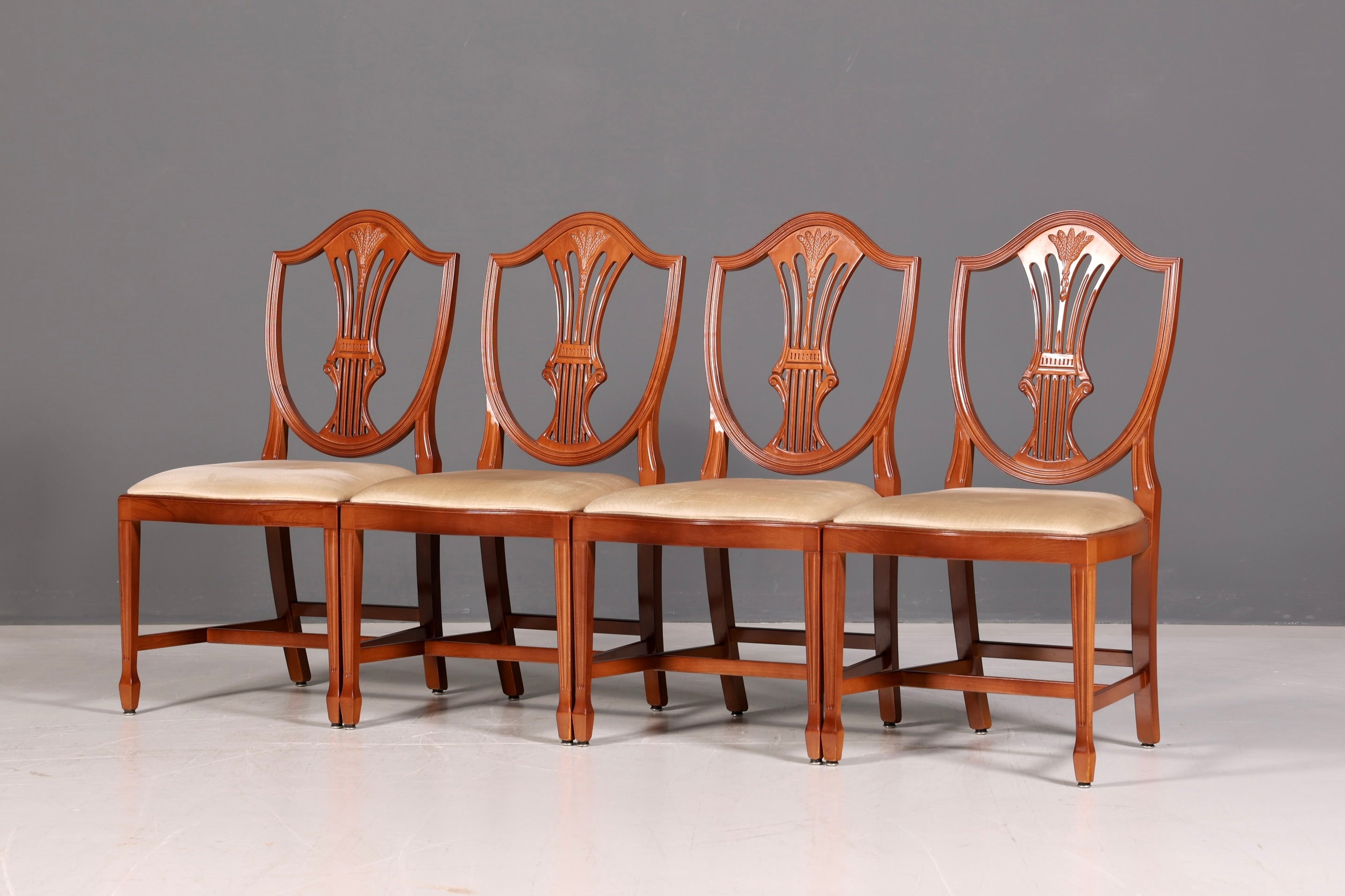 Noble Set of 4 English Chairs Hepplewhite Style Dining Chairs Antique Dining Chairs Kitchen Chairs Chair Set Vintage