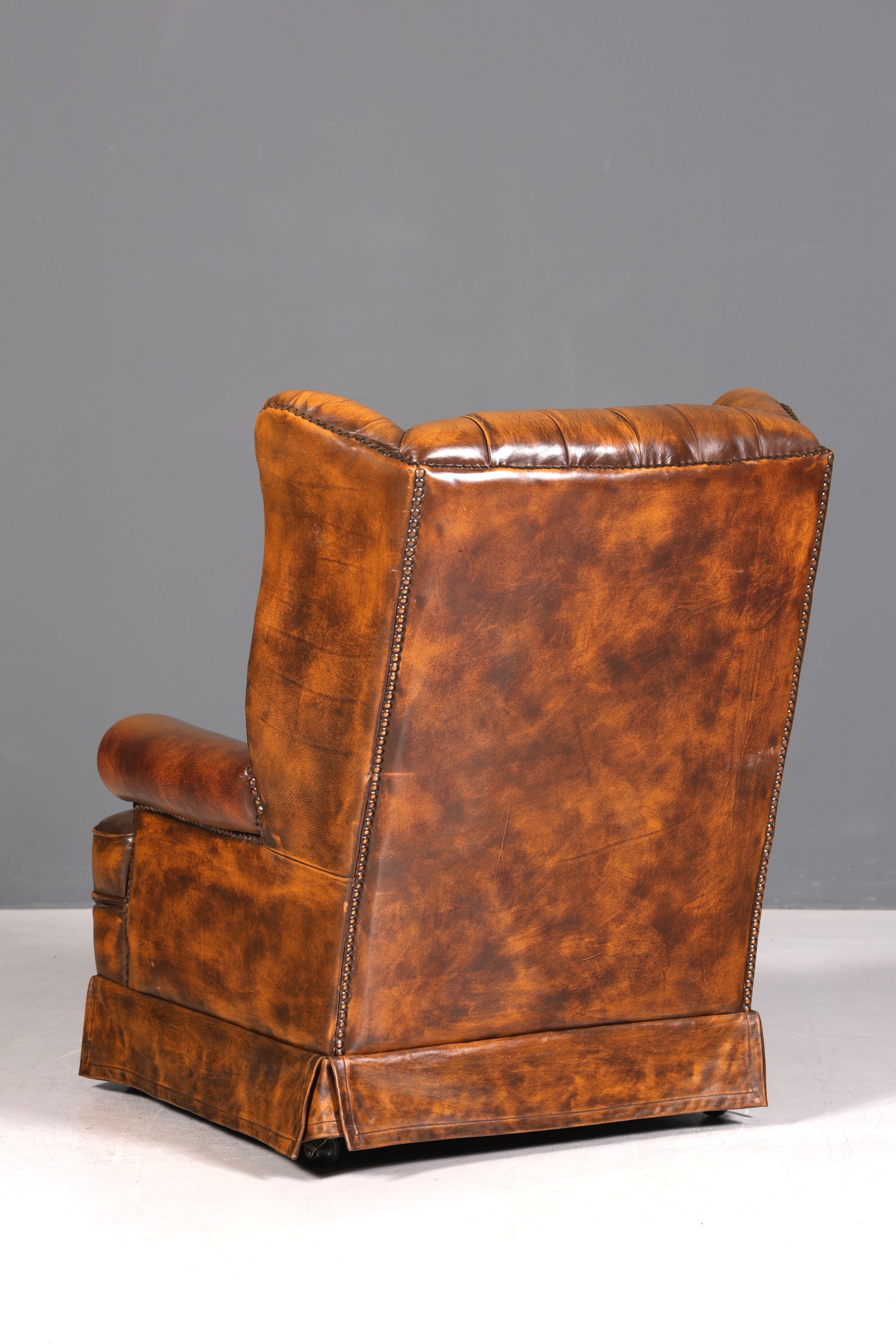 Original Chesterfield Ohrenbacken Sessel Englisch Leder Herrensessel UK Armlehnsessel