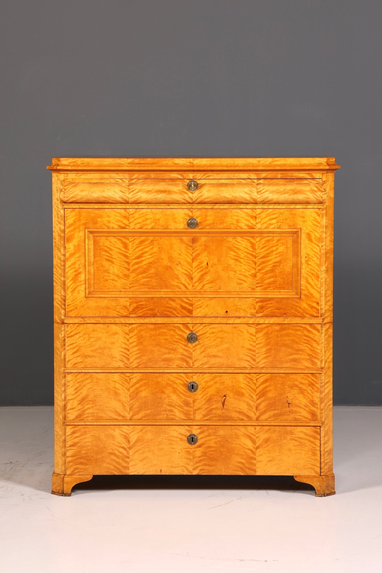 Beeindruckender Biedermeier Sekretär Vertiko Antik Kommode Office Schreibkommode Highboard
