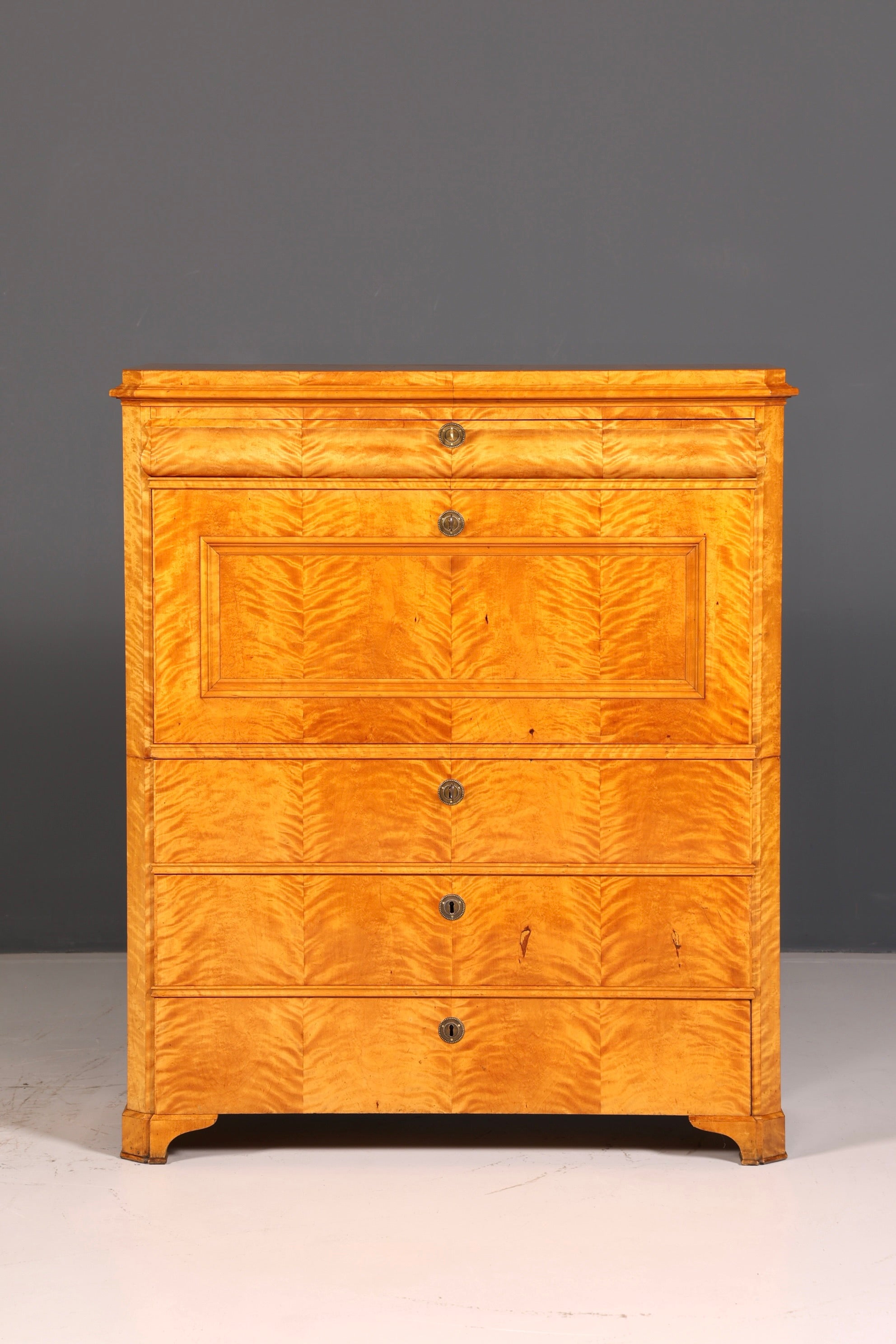 Beeindruckender Biedermeier Sekretär Vertiko Antik Kommode Office Schreibkommode Highboard