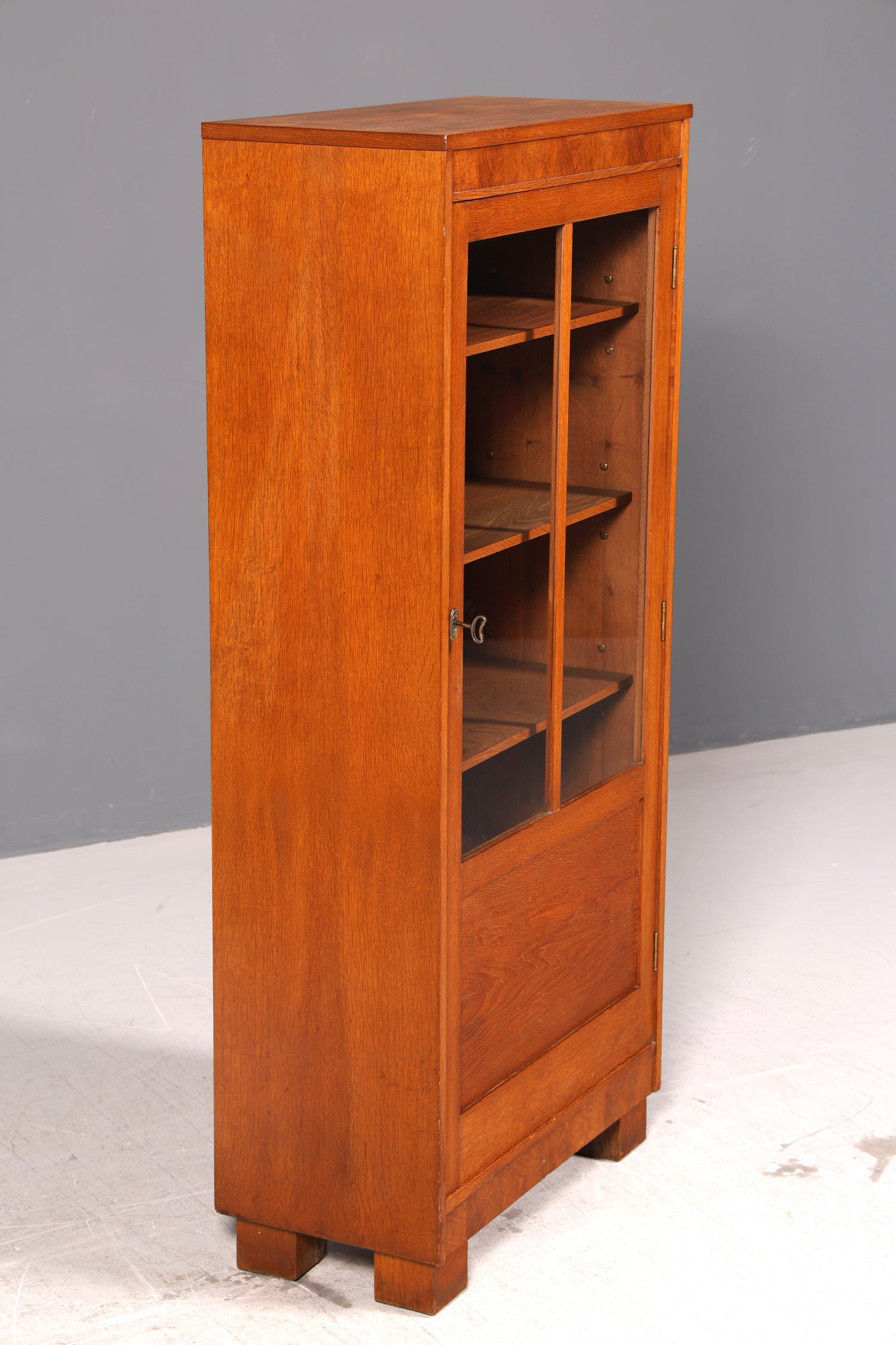 Traumhafte Jugendstil Vitrine Eiche Bücherschrank Glasvitrine Geschirrschrank Schrank Antik Vintage