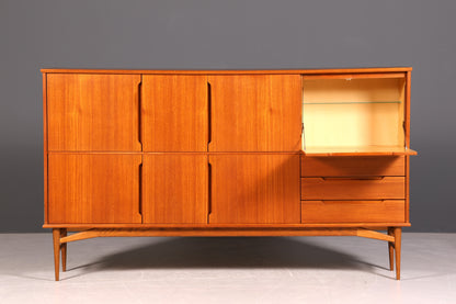 G046 Finish Wunderschönes Mid Century Highboard echt Holz Schrank Büro Kommode 60er Jahre