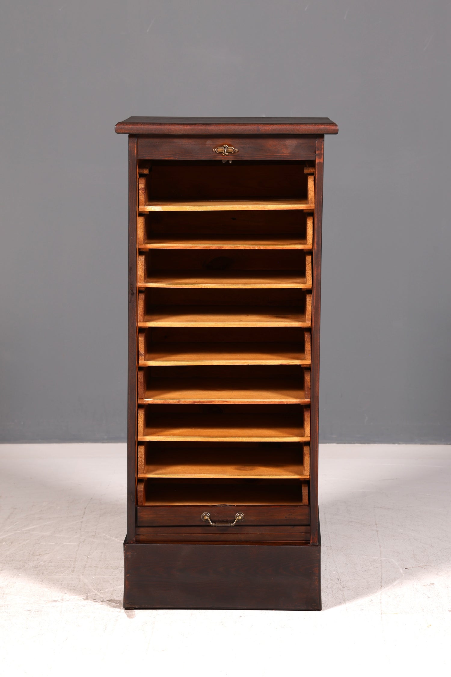 Schlichter Bauhaus Rollladenschrank Jalousieschrank Aktenschrank Art Deco Büroschrank Antik Vintage