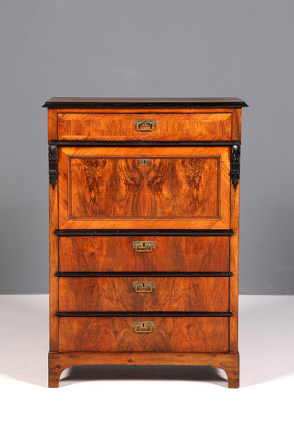 F841 Finish Wunderschöner Gründerzeit Sekretär Kommode Jugendstil Schubladenkommode Antik Vertiko