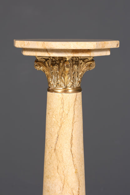 Wunderschöne Barock Stil Säule Louis XV Marmor Blumensäule Naturstein Beige Sockel Ablage 2 von 2