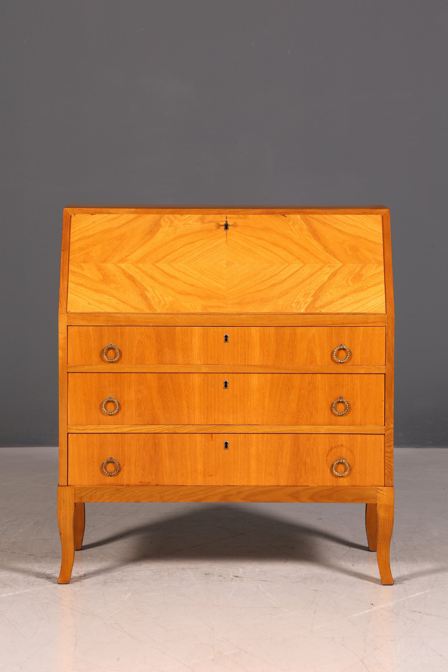 G677 Finish cm Schlichter Mid Century Sekretär Vintage Schreibmöbel echt Holz Kommode Office Secretary (Kopie)
