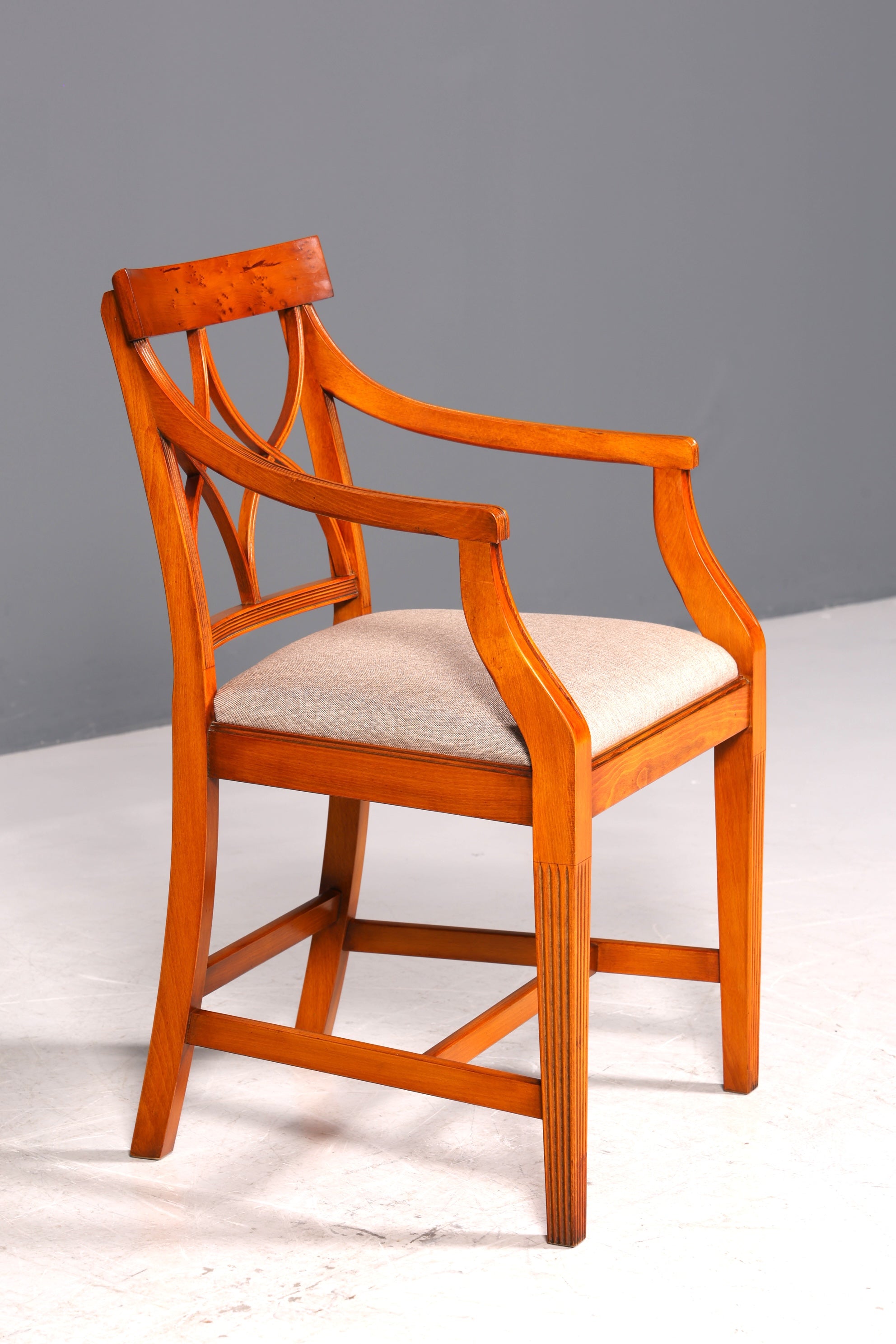 Beautiful Bevan Funell Chair Armchair English Yew Reprodux Antique Secretary Chair UK Upholstered Chair 2 of 2