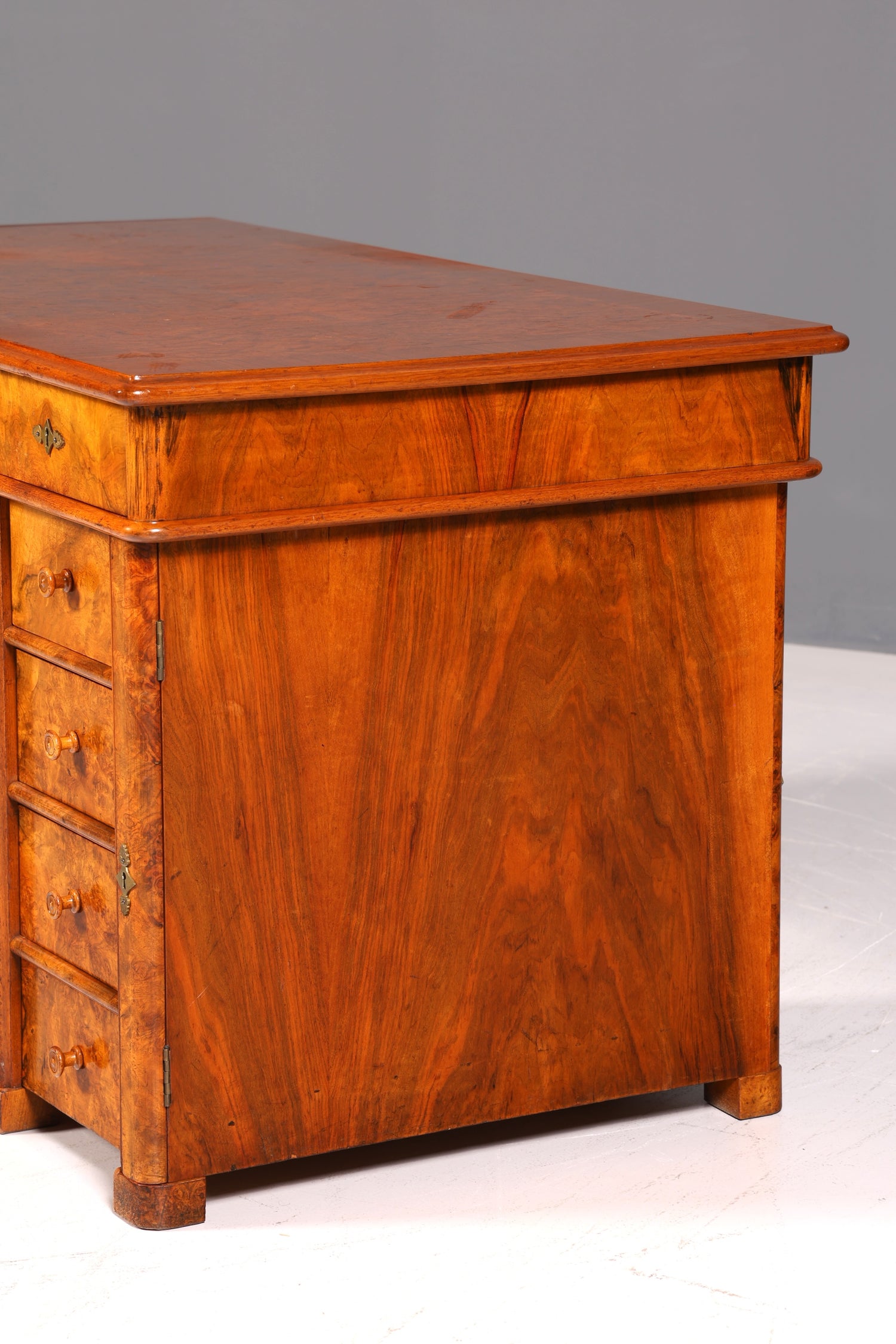 Wunderschöner Art Deco Schreibtisch Nussbaum Antik Massiv Holz Bürotisch Office Table Vintage