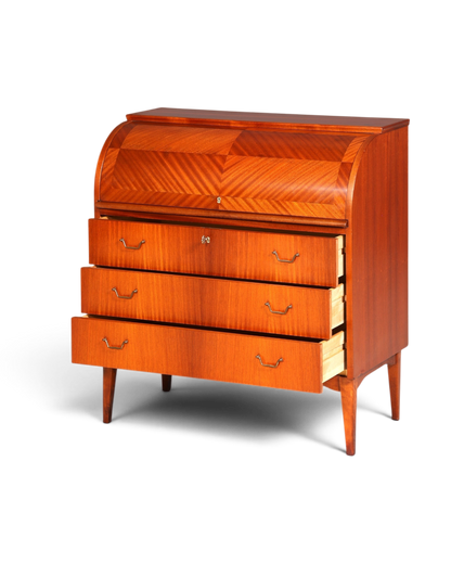 Wunderschöner Mid Century Rollladen Sekretär echt Holz Büro Schrank Vintage Schreibkommode