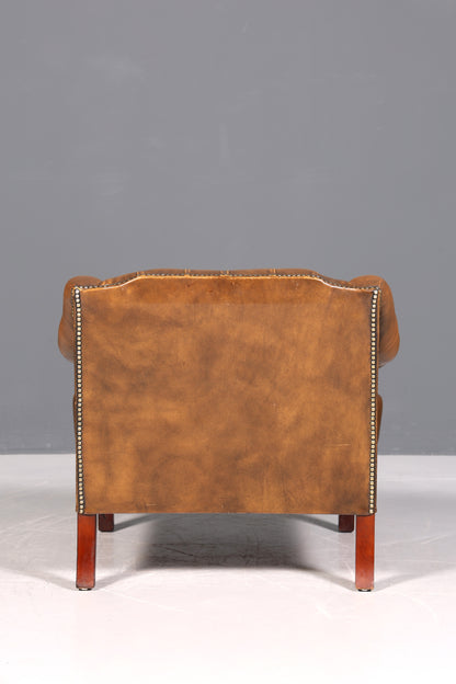 Wunderschöner seltener Chesterfield Sessel Englische Leder Armlehnsessel Herrensessel 1 von 2