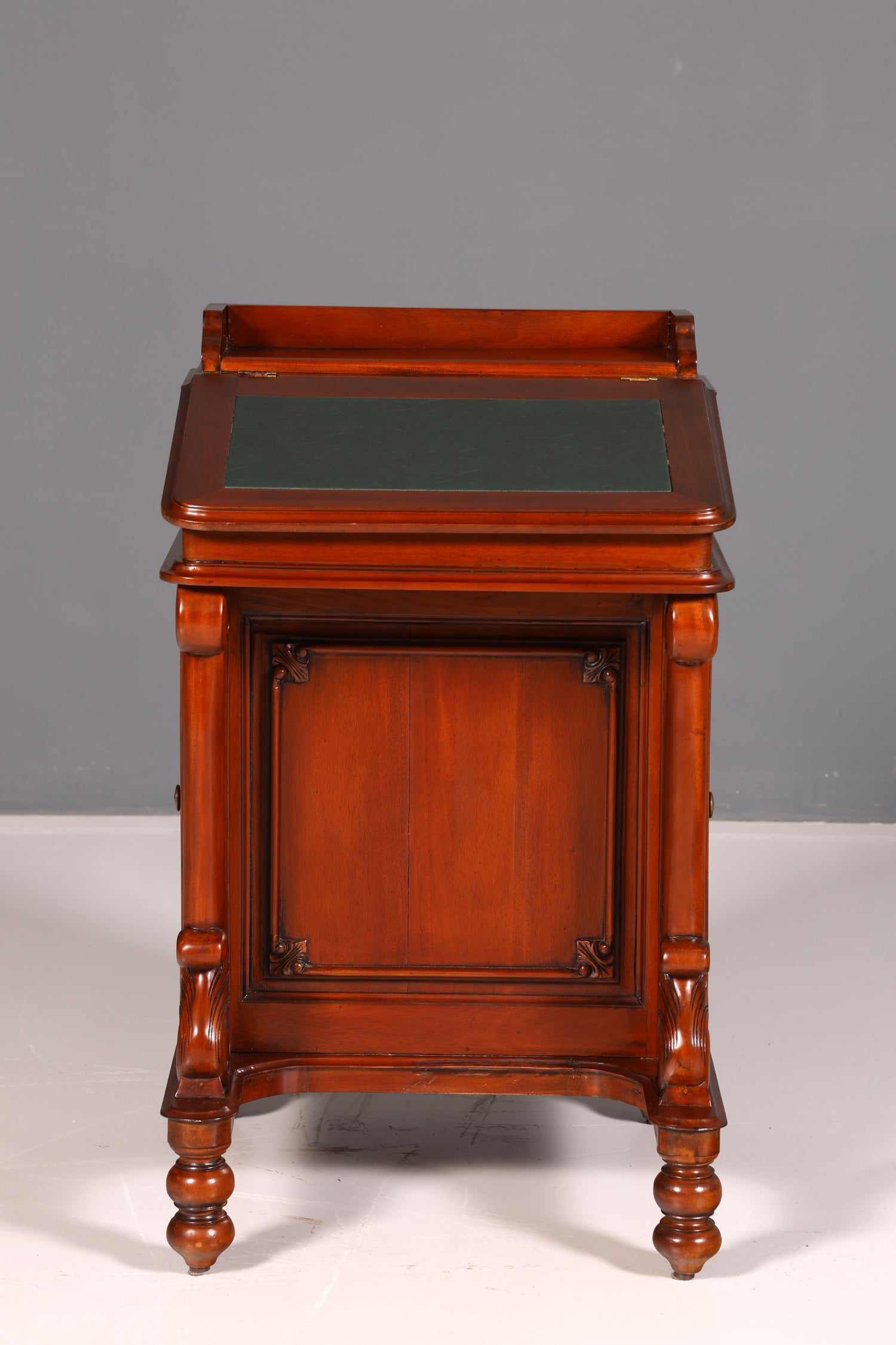 Beautiful English Davenport Writing Desk Secretary with Leather Inlay, Antique Vintage Chest of Drawers