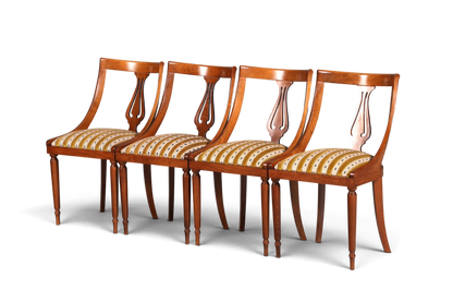 4x Edle Englische Stühle Englisch Dining Chairs Antik 60er Jahre Regency Küchenstühle Stuhlset