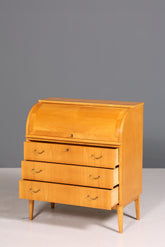 Stilvoller Mid Century Rollladen Sekretär echt Holz Büro Schrank Vintage Schreibkommode