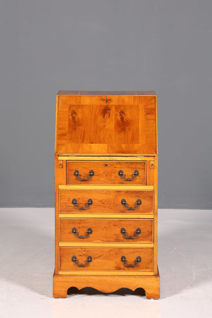 Schlichter Englischer Sekretär Englisch Schreibtisch Desk Bürotisch echt Lederauflage 60s Office Table