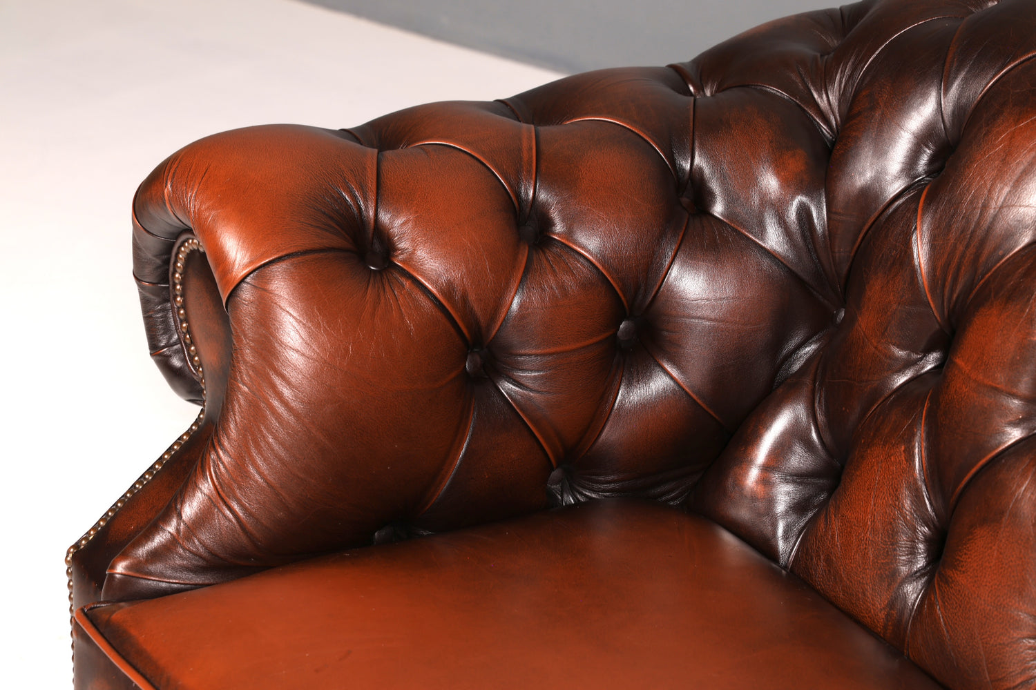 Wunderschönes Original Chesterfield Centurion 3-Sitzer Sofa Echt Leder Couch Englisch Polstersofa Antik Vintage