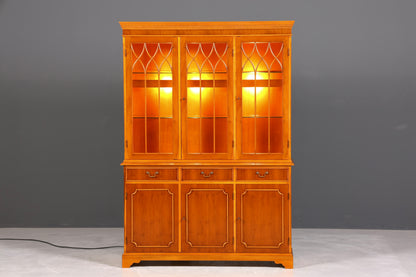 F946 Finish Wunderschöne Englische Vitrine Bücherschrank Buffet Antik Stil Englisch Eibe Glasvitrine Bibliothek