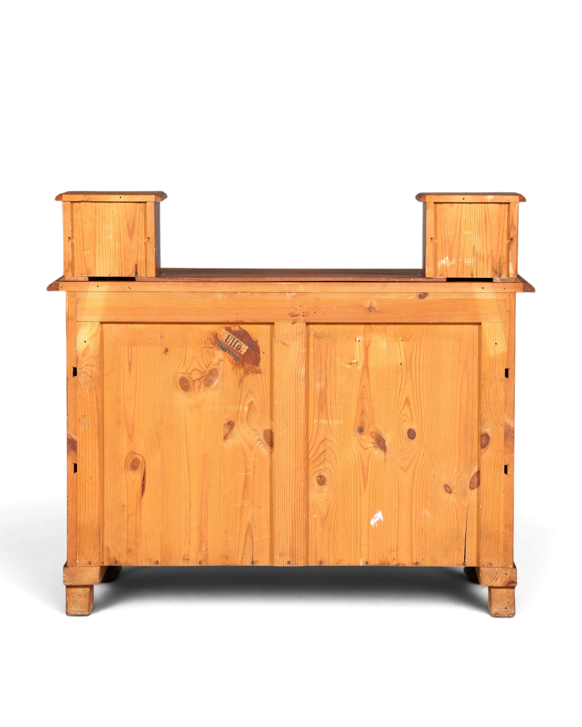 Hauptstadt Möblerei antike Gründerzeit Kommode aus massivem Nussbaumholz, Rückansicht des Louis Philippe Sideboards