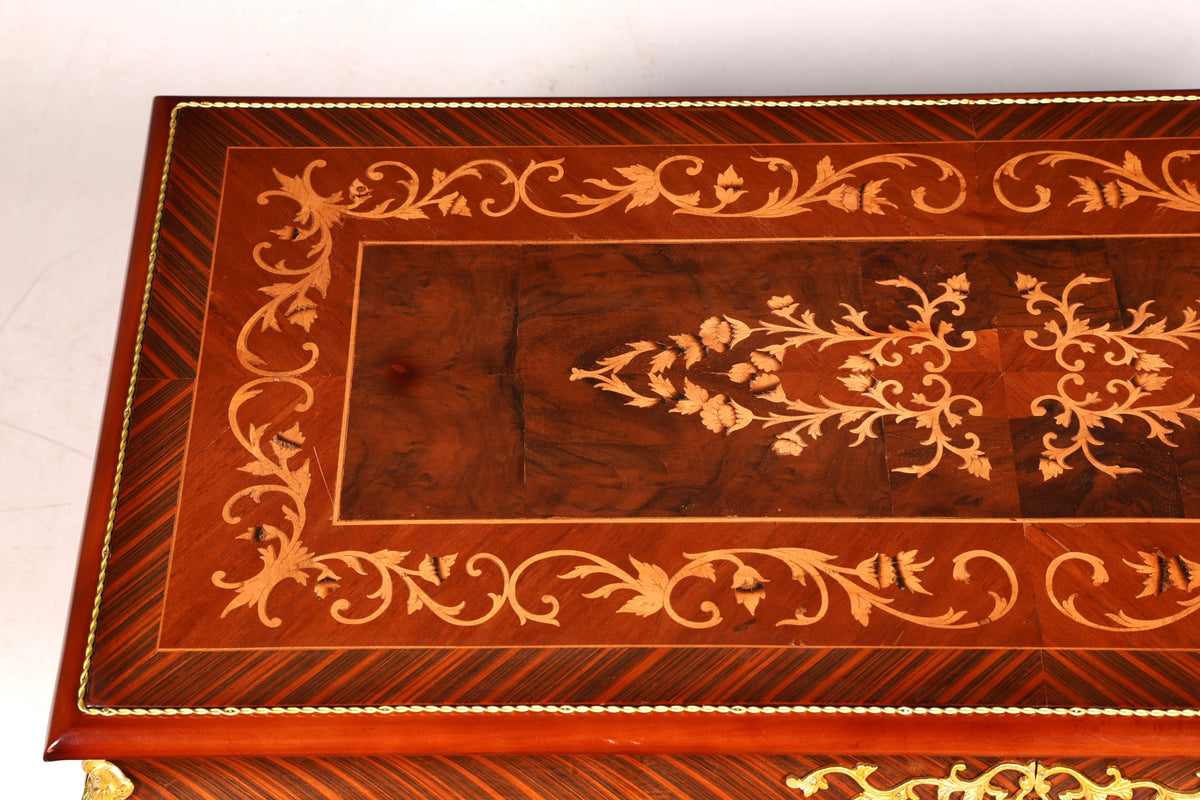 Traumhafter Barock Stil Couchtisch Intarsien Antik Messing Wohnzimmer Tisch Ablage