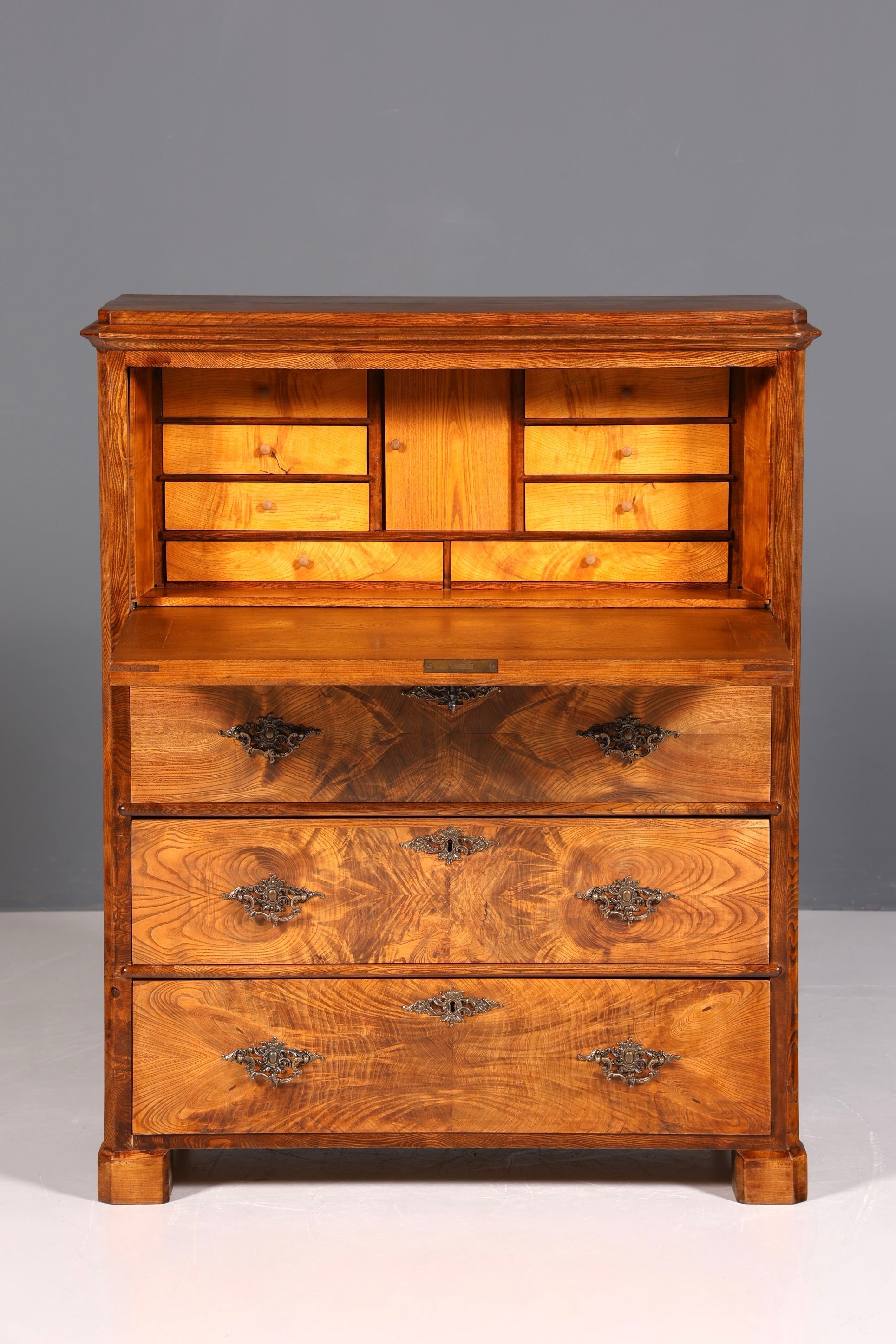 F830 Finish Wunderschöner Gründerzeit Sekretär Kommode Jugendstil Schubladenkommode Antik Vertiko