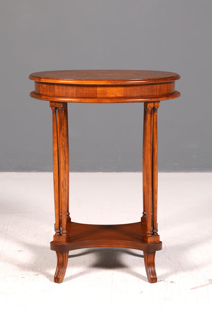 Wunderschöner Italienischer Sorrento Beistelltisch Étagère 1940er Nussbaum Wurzelholz Intarsien Antik Vintage Telefontisch