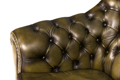 Stilvoller Original Chesterfield Sessel Englischer Armlehnsessel Echt Leder Herrensessel UK