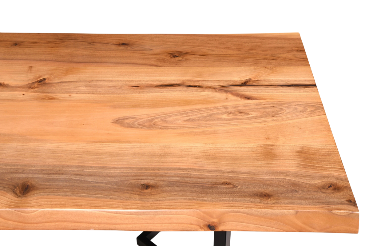 Traumhafter Nussbaum Tisch 260cm-95cm Esszimmer Tisch Baumkanten Platte Massiv Holz Küchentisch