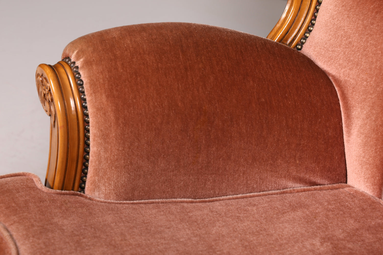 Noble Chippendale Armchair Baroque Style Velvet Fabric Armchair Rococo Antique 1 of 4