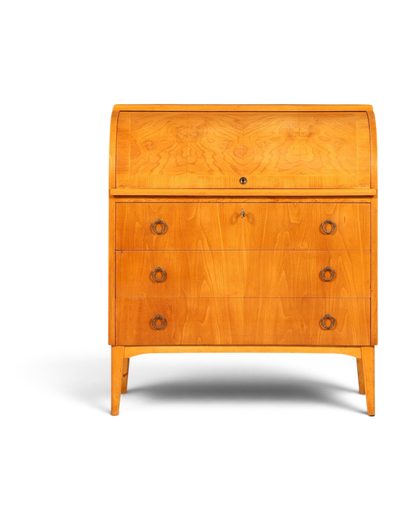 Wunderschöner Mid Century Rollladen Sekretär echt Holz Büro Schrank Vintage Schreibkommode 60s