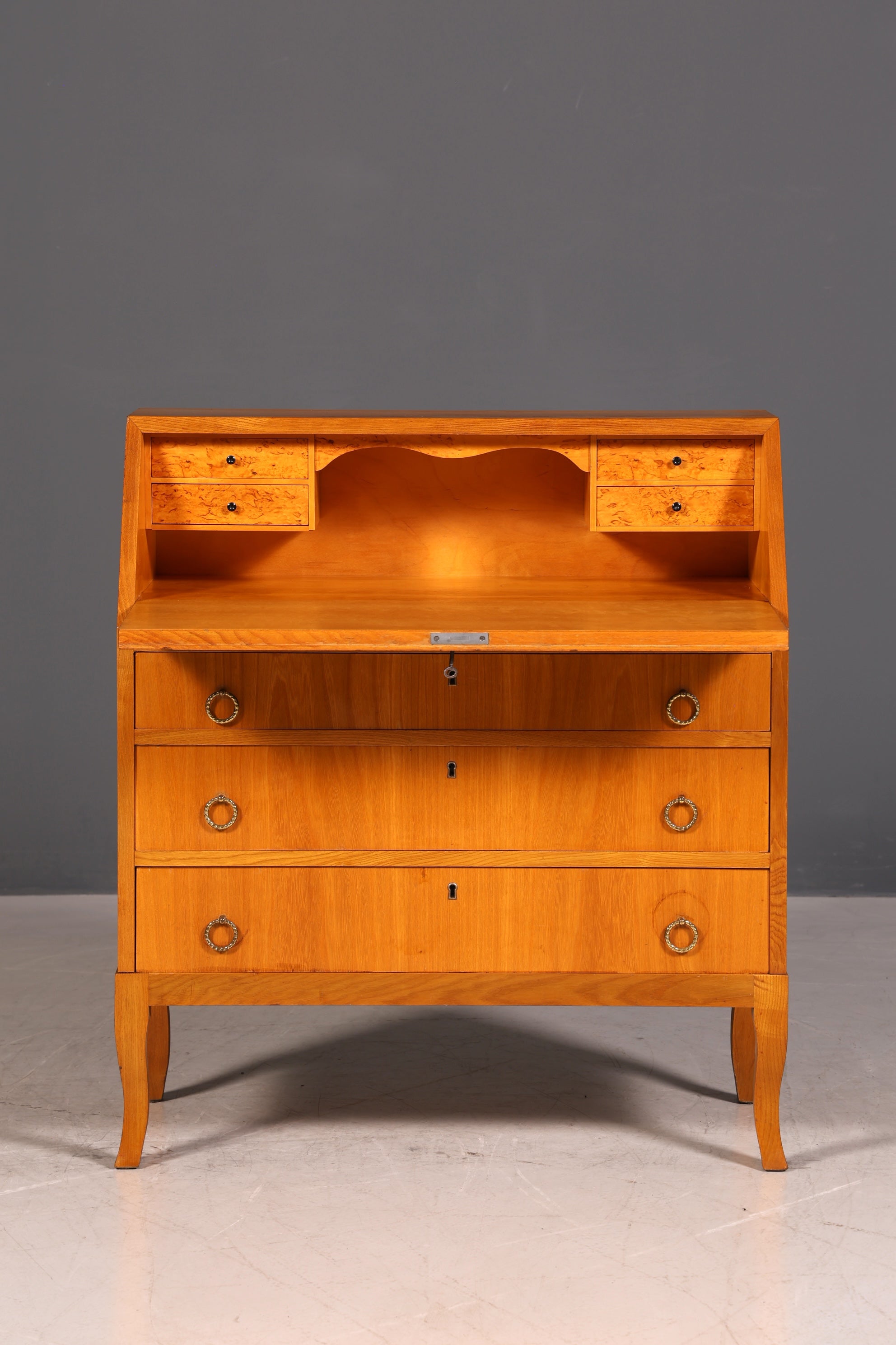 G677 Finish cm Schlichter Mid Century Sekretär Vintage Schreibmöbel echt Holz Kommode Office Secretary (Kopie)