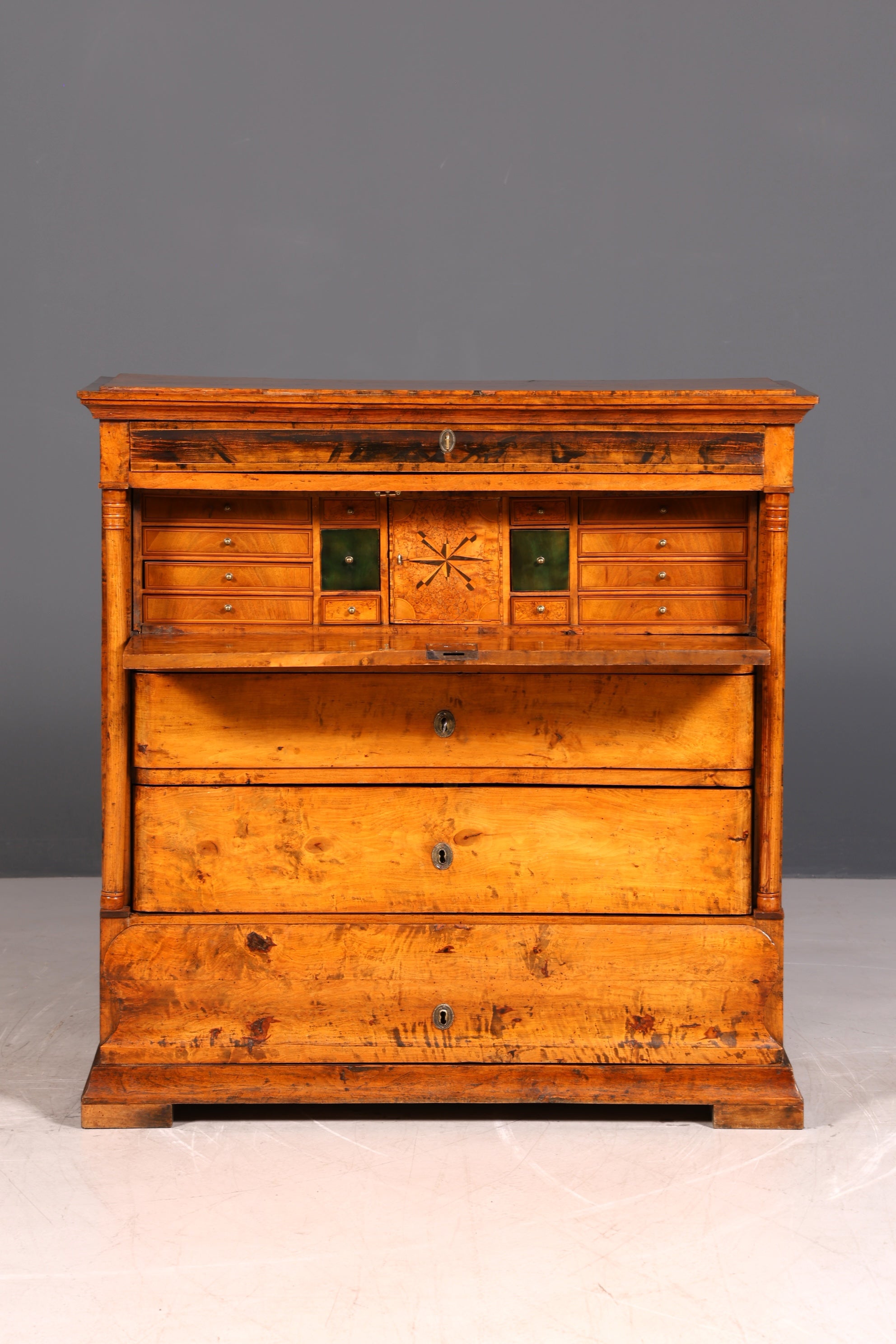G794 Finish Wunderschöner Original Biedermeier Sekretär um 1860 Englisch Kommode Antik Bürokommode (Kopie)