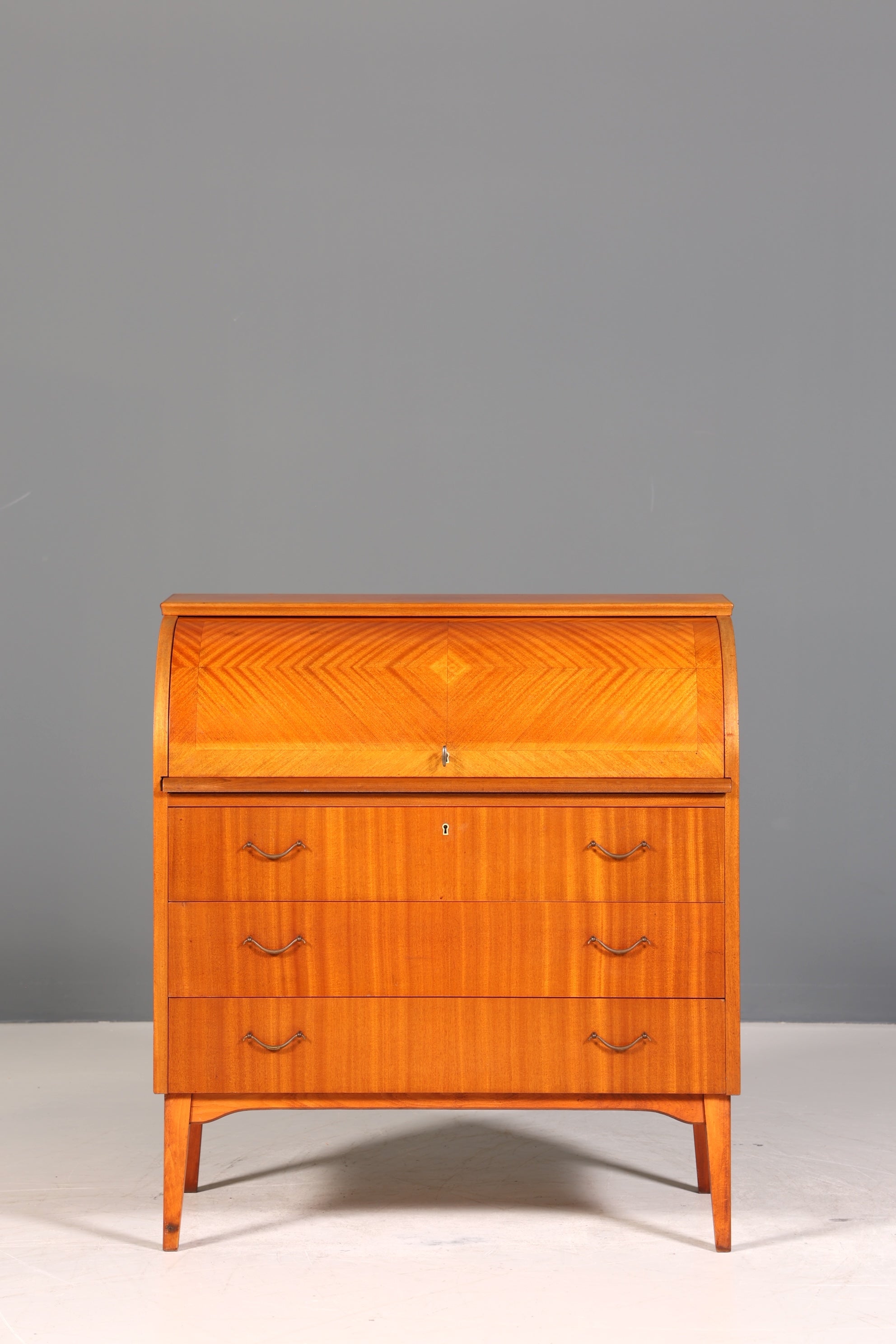 Wunderschöner Mid Century Rollladen Sekretär echt Holz Büro Schrank Vintage Schreibkommode