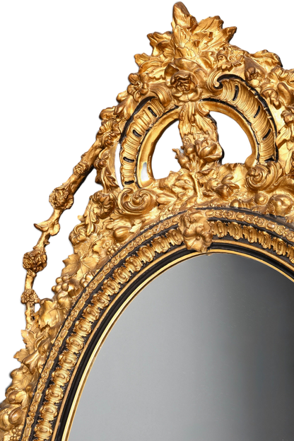 Wunderschöner Original Barock Wandspiegel Antik Stil Spiegel Flurspiegel Ornamenten dekorativer Spiegel um 1860