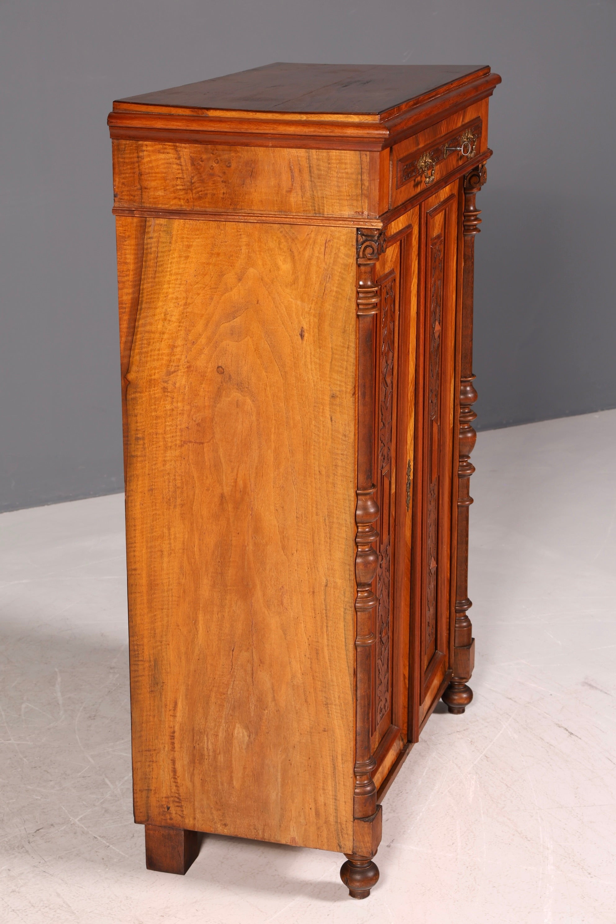 G076 Finish Traumhaftes Gründerzeit Vertiko Jugendstil Schrank Antik Highboard Kommode