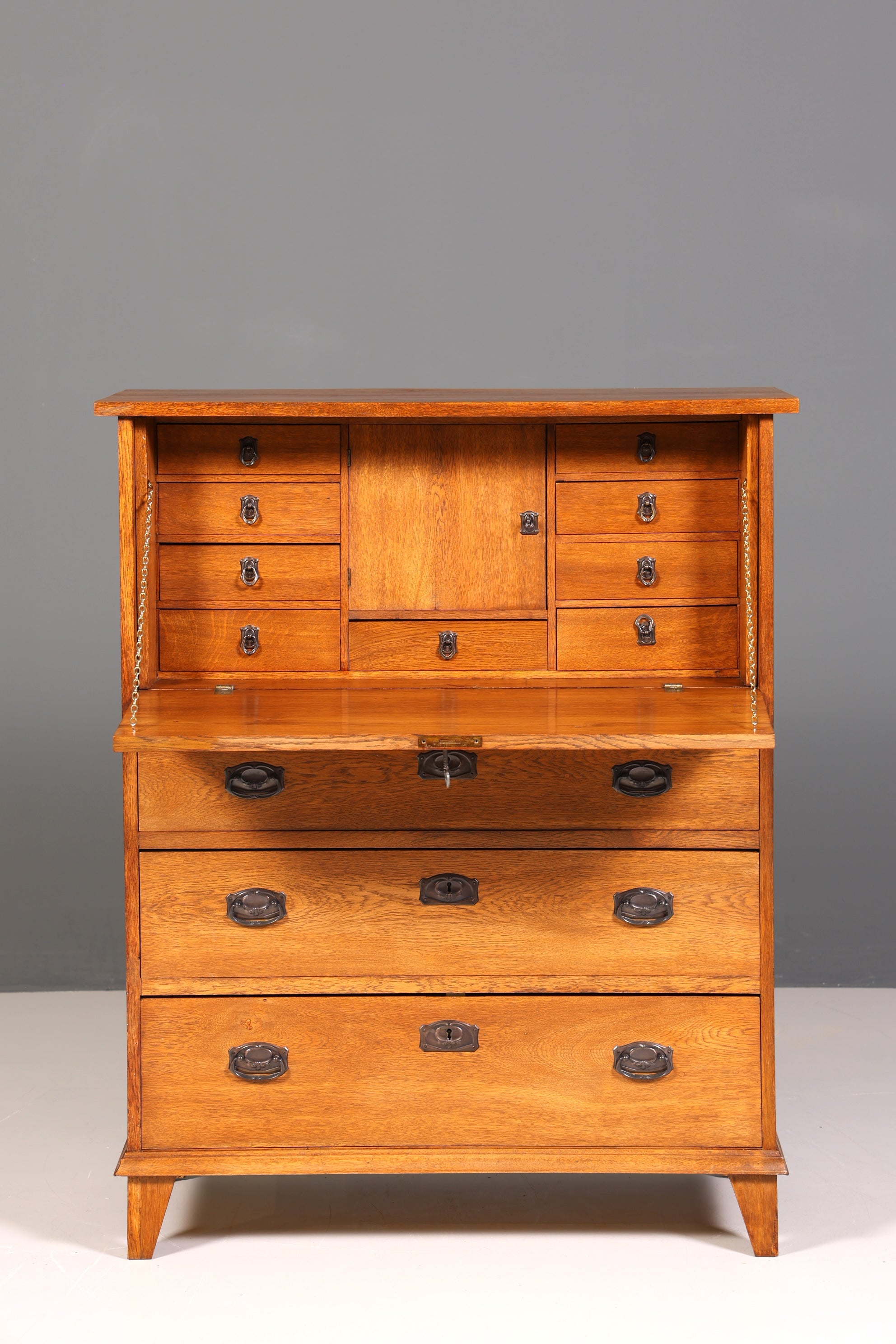 Wunderschöner Jugendstil Sekretär Gründerzeit Vertiko Antik Kommode um 1900 Eiche Massiv