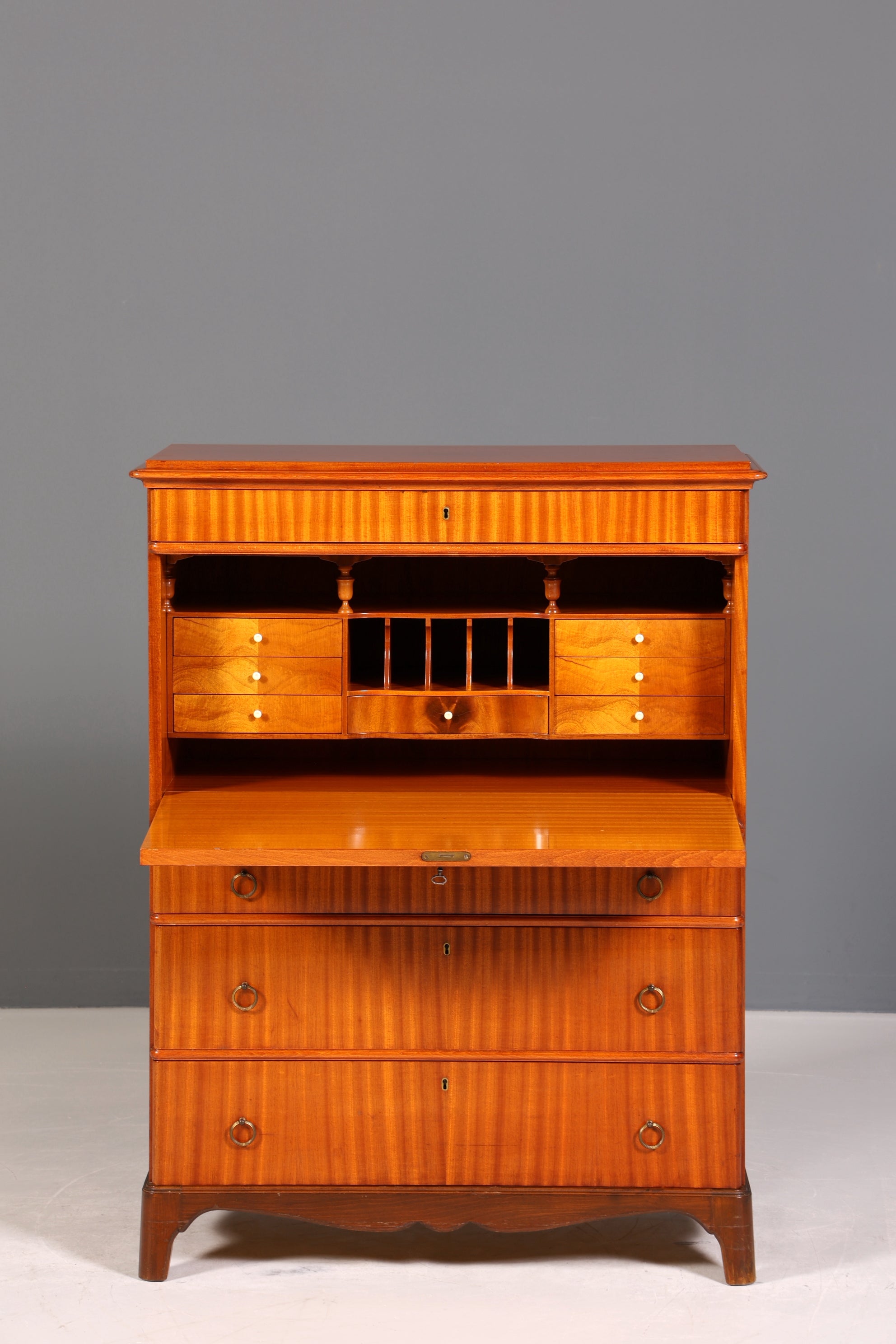 Traumhafter Sekretär im Antik Stil Büro Kommode Art Deco Stil 50s Vertiko Schreibkommode Kommode