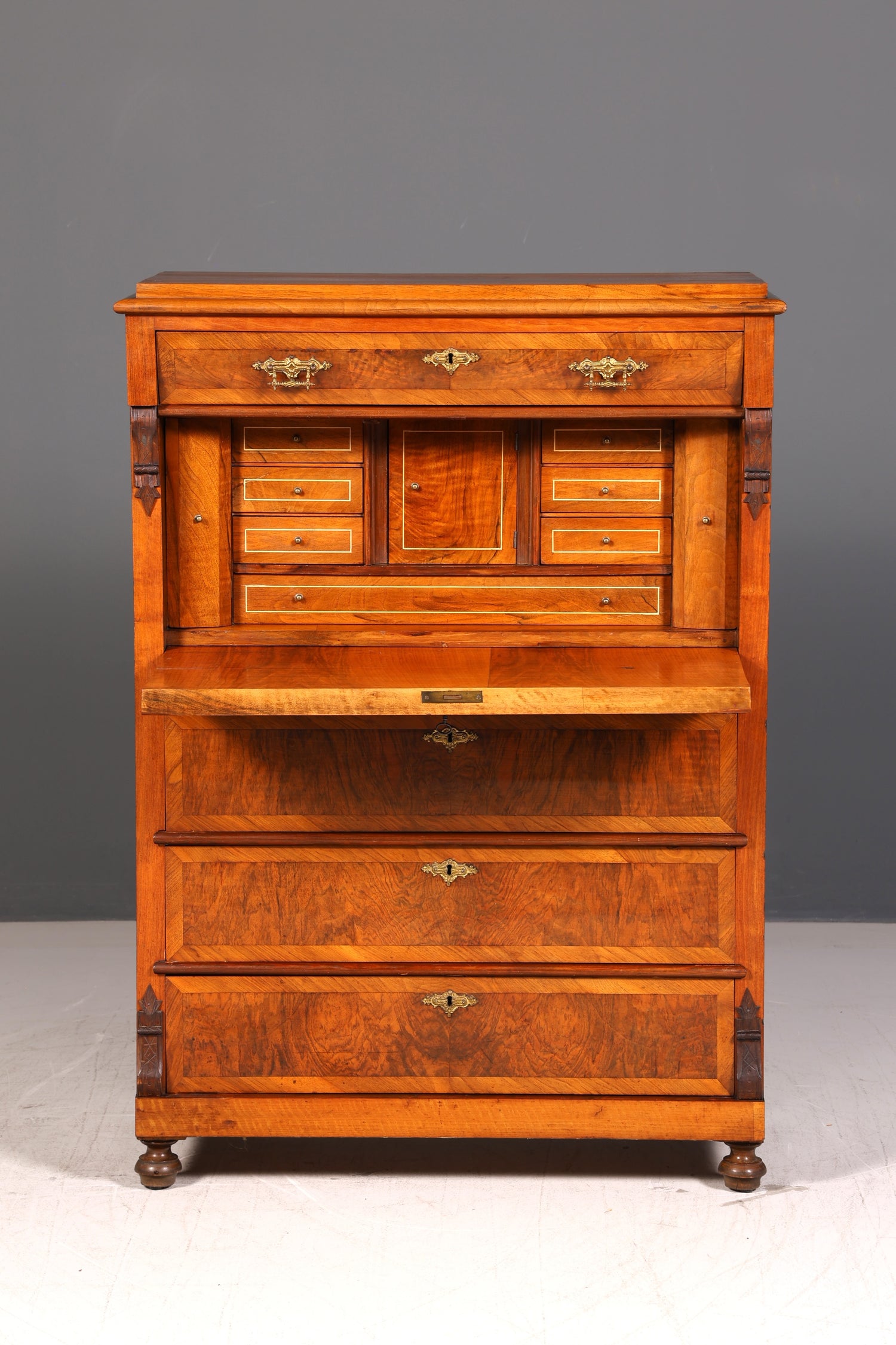 Wunderschöner Gründerzeit Sekretär Kommode Jugendstil Schubladenkommode Antik Vertiko Massiv Holz um 1890