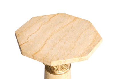 Wunderschöne Barock Stil Säule Louis XV Marmor Blumensäule Naturstein Beige Sockel Ablage 2 von 2